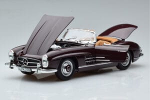 Mercedes 300 SL W198 Roadster Sarkans Norev 1:18 183891 Metāls — attēls 2 no 8