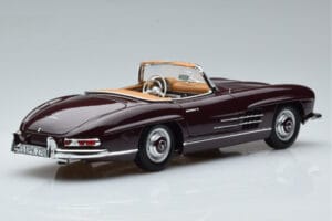Mercedes 300 SL W198 Roadster Sarkans Norev 1:18 183891 Metāls — attēls 3 no 8