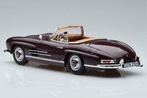 Mercedes 300 SL W198 Roadster Sarkans Norev 1:18 183891 Metāls — attēls 7 no 8