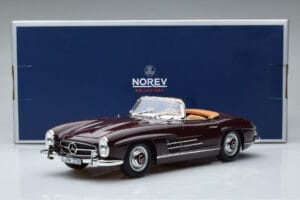 Mercedes 300 SL W198 Roadster Sarkans Norev 1:18 183891 Metāls — attēls 8 no 8