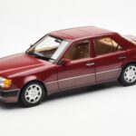 Mercedes 500E W124 Sarkans Metallic Dīlera Izdevums Norev 1:18