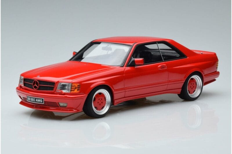 Mercedes 560 SEC W126 Widebody Sarkans Otto 1:18 OT995 Sveķi