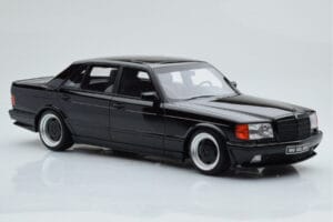 Mercedes 560 SEL AMG W126 Obsidian Melns Otto 1:18 OT297 Sveķi — attēls 4 no 6