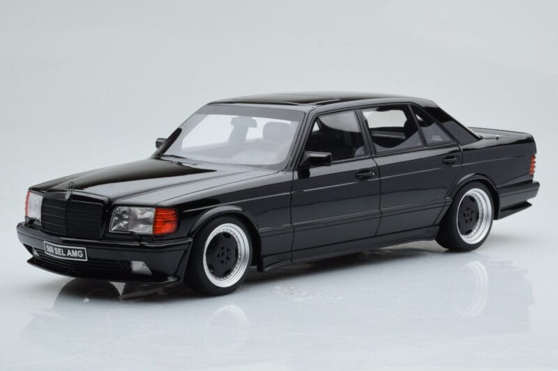 Mercedes 560 SEL AMG W126 Obsidian Melns Otto 1:18