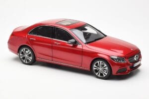 Mercedes C-Class W205 Sarkans Metallic Asia Exclusive Norev 1:18 183835 Metāls — attēls 6 no 8