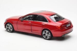 Mercedes C-Class W205 Sarkans Metallic Asia Exclusive Norev 1:18 183835 Metāls — attēls 7 no 8