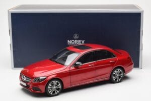 Mercedes C-Class W205 Sarkans Metallic Asia Exclusive Norev 1:18 183835 Metāls — attēls 8 no 8