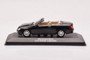 Mercedes CLK A209 Kabriolets Obsidian Melns Metālisks Minichamps 1:43