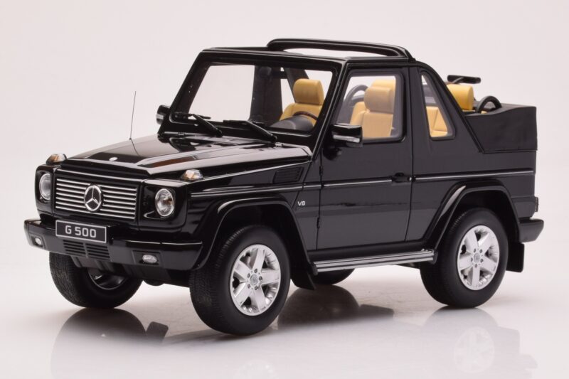 Mercedes G500 W463 Kabriolets Obsidian Melns Otto 1:18