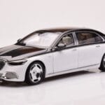 Mercedes Maybach S680 W223 Obsidian Melns Diamond Balts Almost Real 1:18