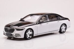 Mercedes Maybach S680 W223 Obsidian Melns Diamond Balts Almost Real 1:18 820121