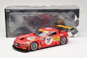 Mercedes SLS AMG GT3 #35 Team Black Falcon T. Heyer / Jafer / Lemeret 24 Hours of Spa 2011 Minichamps 1:18 151113135 Metāls — attēls 6 no 6