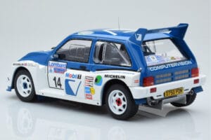 MG Metro 6R4 #14 D. Llewellin / P. Short RAC Rally 1986 IXO 1:18 18RMC068C Metāls — attēls 5 no 6