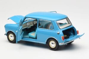 Morris Mini Minor Zils Kyosho 1:18 08964BL Metāls — attēls 5 no 8