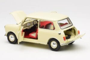 Morris Mini Minor Balts Kyosho 1:18 08964W Metāls — attēls 5 no 8