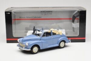 Morris Minor Kabriolets Zils Minichamps 1:18 150137030 Metāls — attēls 8 no 8