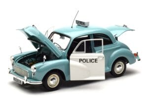 Morris Minor Policija Zils & Balts Minichamps 1:18 150137090 Metāls — attēls 2 no 8