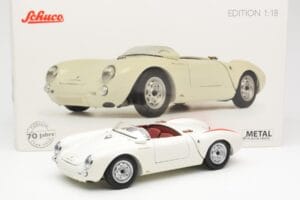 Porsche 550 Spyder 70 Gadu Izdevums Balts Schuco 1:18 450033300 Metāls — attēls 8 no 8