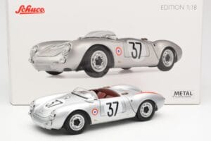 Porsche 550 RS Spyder #37 H. Polensky / R. von Frankenberg 24 Hours of Le Mans 1955 Schuco 1:18 450033400 Metāls — attēls 8 no 8