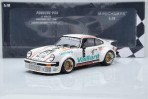Porsche 911 934 Vaillant #6 B. Wollek Norisring EGT 1976 Minichamps 1:18 155766496 Metāls — attēls 6 no 6