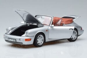 Porsche 911 964 Carrera 2 Kabriolets Sudrabs Norev 1:18 187330 Metāls — attēls 2 no 7