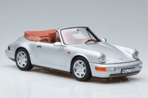 Porsche 911 964 Carrera 2 Kabriolets Sudrabs Norev 1:18 187330 Metāls — attēls 5 no 7