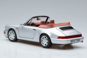 Porsche 911 964 Carrera 2 Kabriolets Sudrabs Norev 1:18 187330 Metāls — attēls 6 no 7