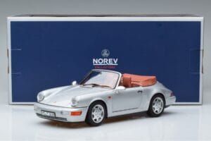 Porsche 911 964 Carrera 2 Kabriolets Sudrabs Norev 1:18 187330 Metāls — attēls 7 no 7