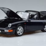 Porsche 911 964 Carrera 4 Targa Zils Norev 1:18 187340 Metāls - image 2 of 8