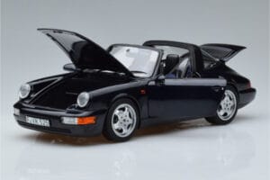 Porsche 911 964 Carrera 4 Targa Zils Norev 1:18 187340 Metāls — attēls 2 no 8