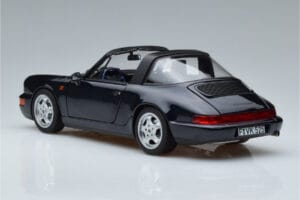 Porsche 911 964 Carrera 4 Targa Zils Norev 1:18 187340 Metāls — attēls 7 no 8