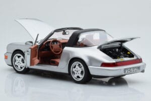 Porsche 911 964 Carrera 4 Targa Polar Sudrabs Norev 1:18 187342 Metāls — attēls 3 no 9