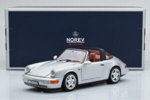 Porsche 911 964 Carrera 4 Targa Polar Sudrabs Norev 1:18 187342 Metāls — attēls 9 no 9