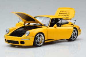 Porsche 911 964 RUF CTR Anniversary Blossom Dzeltens Almost Real 1:18 880301 Metāls — attēls 2 no 8