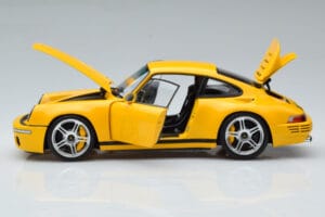 Porsche 911 964 RUF CTR Anniversary Blossom Dzeltens Almost Real 1:18 880301 Metāls — attēls 4 no 8