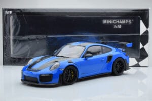Porsche 911 GT2 RS 991.2 Weissach Package Zils Melnie Magnija Diski Minichamps 1:18 153068316 Metāls — attēls 6 no 6