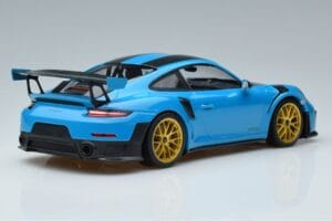 Porsche 911 991.2 GT3 RS Weissach Package Miami Zils Zeltaini Riteņi Minichamps 1:18 153068310 Metāls — attēls 2 no 6