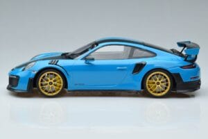 Porsche 911 991.2 GT3 RS Weissach Package Miami Zils Zeltaini Riteņi Minichamps 1:18 153068310 Metāls — attēls 3 no 6