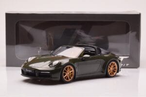 Porsche 911 992 Targa 4S Olīvzaļš GT Spirit 1:18 GT438 Sveķi — attēls 6 no 6