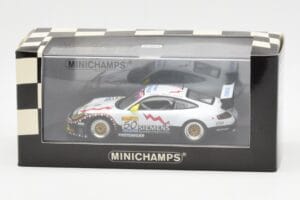 Porsche 911 996 GT3 RS Siemens #50 M. Ortelli / M. Lieb / R. Dumas 24 Hours of Spa 2003 Winners Minichamps 1:43 400036950 Met — attēls 4 no 4