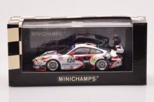 Porsche 911 997 GT3 Cup #124 Mattheus / Geoffroy / Vanbellingen / Fumal 24 Hours of Spa 2005 Minichamps 1:43 400056224 Metāls — attēls 4 no 4