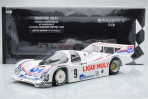 Porsche 962C Kremer Racing Liqui Moly #9 M. Winkelhock 3rd Place Norisring Trophy 1985 Minichamps 1:18 155856509 Metāls — attēls 6 no 6