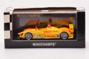 Porsche RS Spyder LMP2 #7 R. Dumas / T. Bernhard / E. Collard Sebring 12 Hours Winners 2008 Minichamps 1:43 400086807 Metāls — attēls 4 no 4