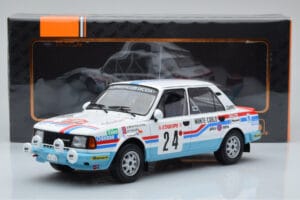Skoda 130 L Night Version #24 J. Augland Rally Monte Carlo 1987 IXO 1:18 18RMC156 Metāls — attēls 6 no 6