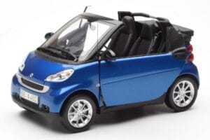 Smart Fortwo 451 Cabrio Zils & Melns Minichamps 1:18 150036330 Metāls — attēls 2 no 8