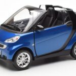 Smart Fortwo 451 Cabrio Zils & Melns Minichamps 1:18