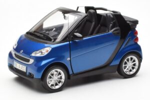 Smart Fortwo 451 Cabrio Zils & Melns Minichamps 1:18