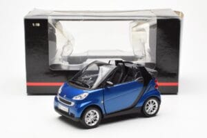 Smart Fortwo 451 Cabrio Zils & Melns Minichamps 1:18 150036330 Metāls — attēls 8 no 8