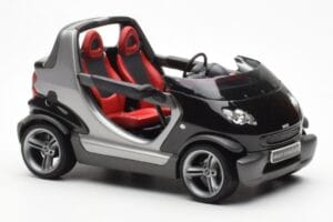 Smart Fortwo Crossblade Kabriolets Sudraba Melns Kyosho 1:18 13440 Metāls — attēls 4 no 6