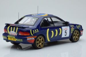 Subaru Impreza 555 #5 C. Sainz / L. Moya Tour de Corse 1995 IXO 1:18 18RMC063A Metāls — attēls 2 no 6